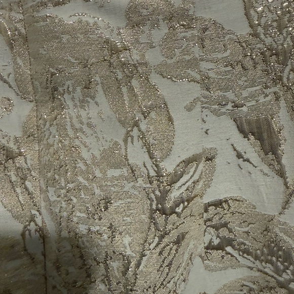 Connected Apparel Cream and Gold Floral Midi Dress - Picture 6 of 10